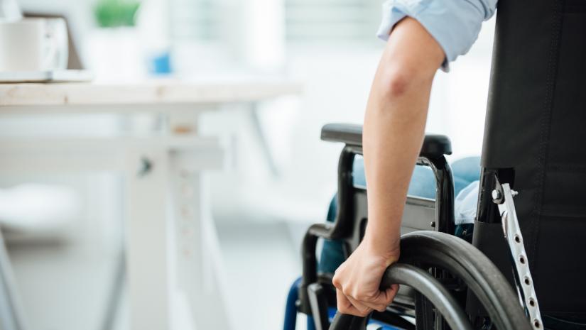 Woman in wheelchair