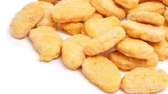Pile of frozen chicken nuggets