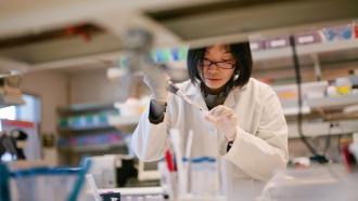 Scientist conducting research