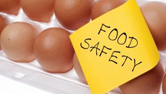 carton of eggs with food safety sticker